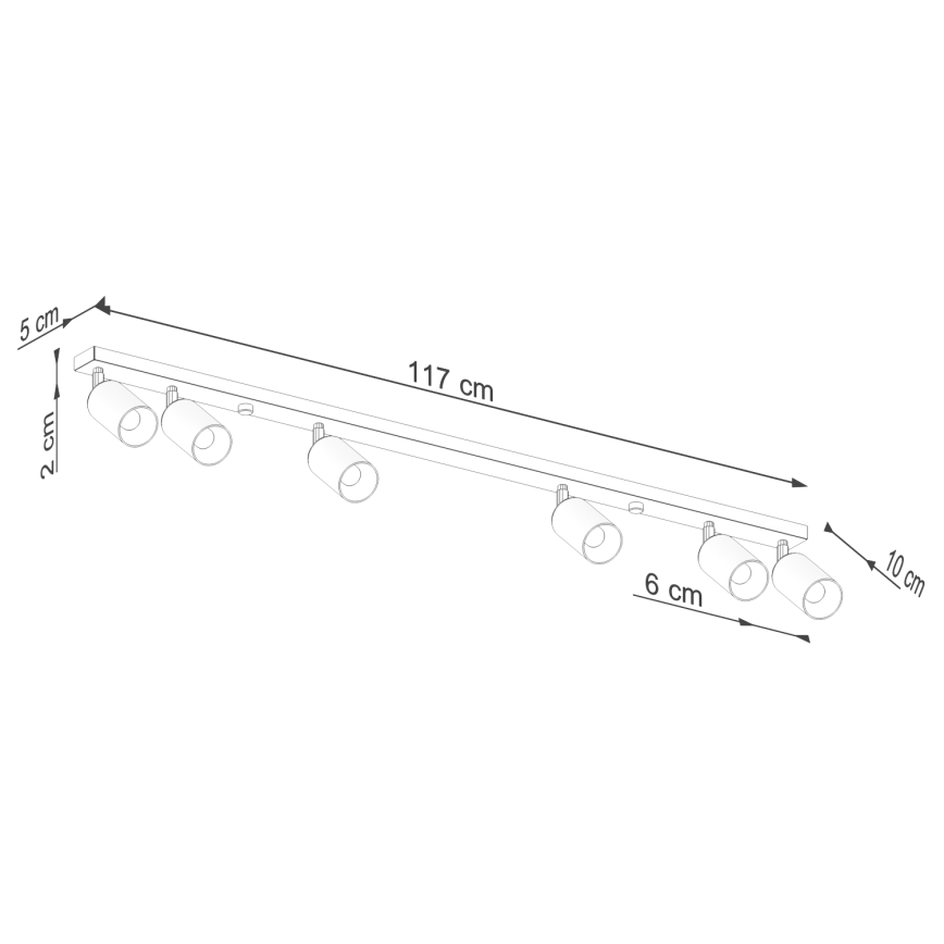 Φωτιστικό σποτ WINX 6xGU10/10W/230V μαύρο/χαλκός