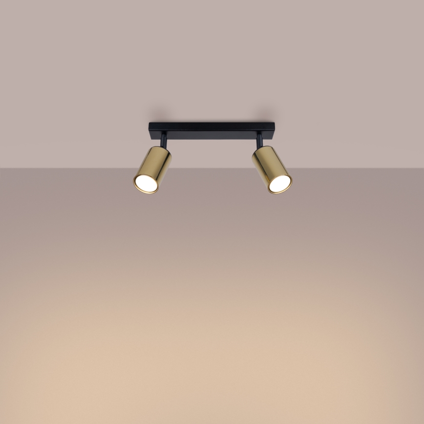 Φωτιστικό σποτ WINX 2xGU10/10W/230V μαύρο/χρυσαφί