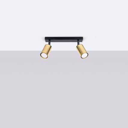 Φωτιστικό σποτ WINX 2xGU10/10W/230V μαύρο/χρυσαφί