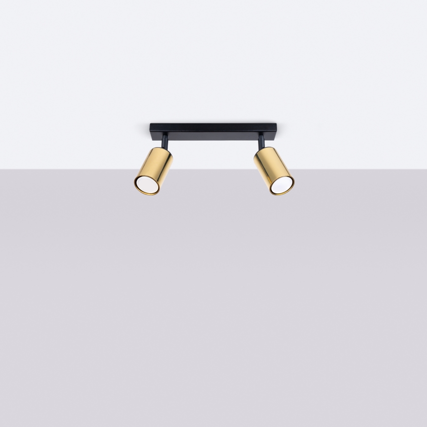 Φωτιστικό σποτ WINX 2xGU10/10W/230V μαύρο/χρυσαφί