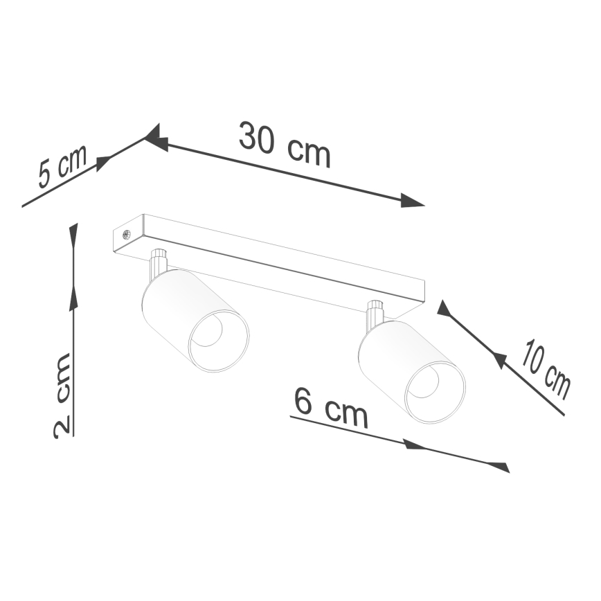 Φωτιστικό σποτ WINX 2xGU10/10W/230V μαύρο/χρυσαφί