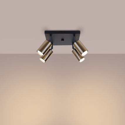 Φωτιστικό σποτ WINX 4xGU10/10W/230V μαύρο/χρυσαφί