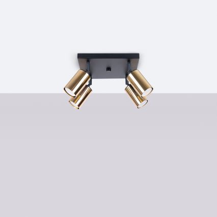 Φωτιστικό σποτ WINX 4xGU10/10W/230V μαύρο/χρυσαφί