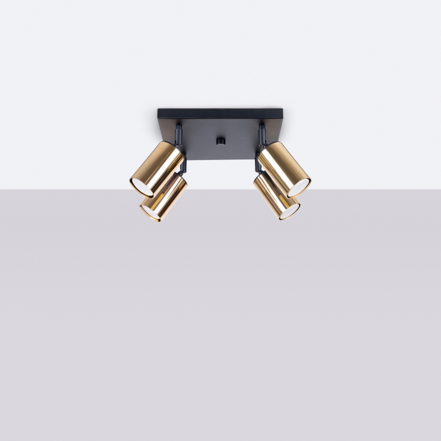 Φωτιστικό σποτ WINX 4xGU10/10W/230V μαύρο/χρυσαφί