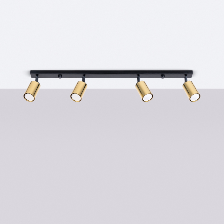 Φωτιστικό σποτ WINX 4xGU10/10W/230V μαύρο/χρυσαφί