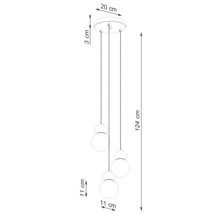 Κρεμαστό φωτιστικό οροφής PEKKA 3xG9/8W/230V λευκό