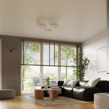 Φωτιστικό οροφής TELESTO 1xE27/15W/230V διάμετρος 35 cm λευκό/καφέ