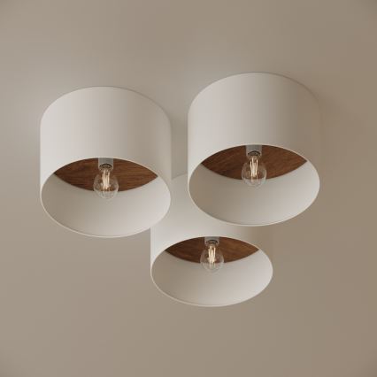 Φωτιστικό οροφής TELESTO 1xE27/15W/230V διάμετρος 35 cm λευκό/καφέ