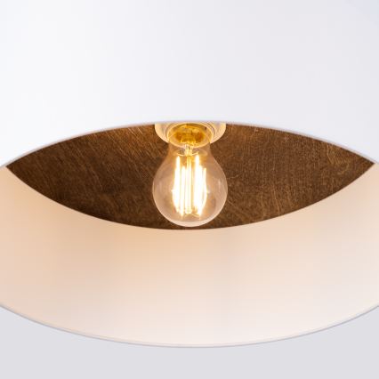 Φωτιστικό οροφής TELESTO 1xE27/15W/230V διάμετρος 35 cm λευκό/καφέ