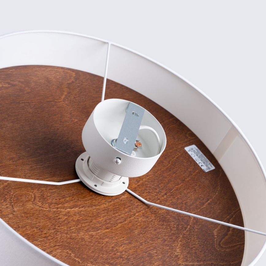 Φωτιστικό οροφής TELESTO 1xE27/15W/230V διάμετρος 35 cm λευκό/καφέ