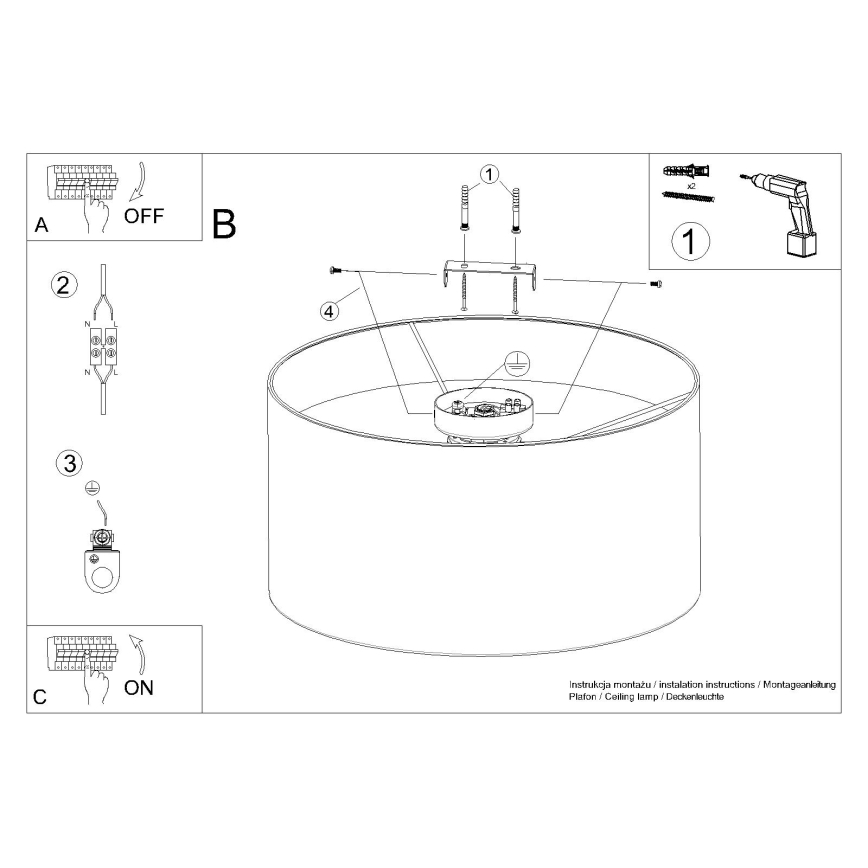 Φωτιστικό οροφής TELESTO 1xE27/15W/230V διάμετρος 35 cm λευκό/καφέ