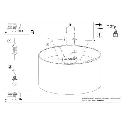 Φωτιστικό οροφής TELESTO 1xE27/15W/230V διάμετρος 35 cm λευκό/μπεζ