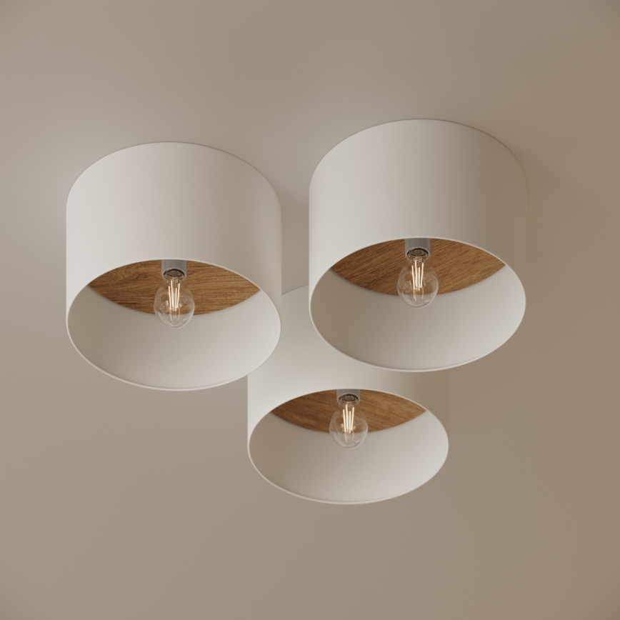 Φωτιστικό οροφής TELESTO 1xE27/15W/230V διάμετρος 35 cm λευκό/μπεζ
