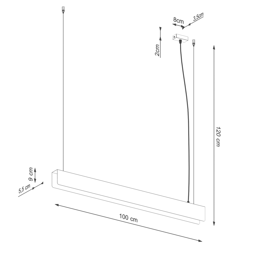 Κρεμαστό φωτιστικό οροφής LED SPARK 1xG13/8,5W/230V λευκό