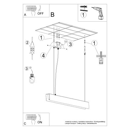 Κρεμαστό φωτιστικό οροφής LED SPARK 1xG13/8,5W/230V λευκό
