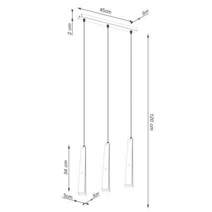 Κρεμαστό φωτιστικό οροφής PRYSM 3xG9/8W/230V λευκό