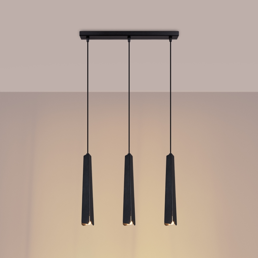 Κρεμαστό φωτιστικό οροφής PRYSM 3xG9/8W/230V μαύρο