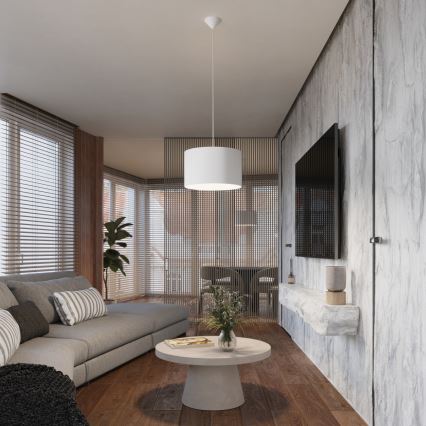 Κρεμαστό φωτιστικό οροφής NOVA 1xE27/15W/230V διάμετρος 30 cm λευκό