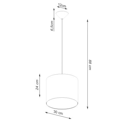 Κρεμαστό φωτιστικό οροφής NOVA 1xE27/15W/230V διάμετρος 30 cm λευκό