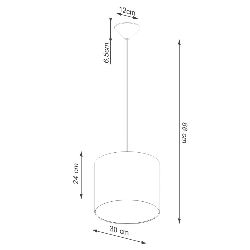 Κρεμαστό φωτιστικό οροφής NOVA 1xE27/15W/230V διάμετρος 30 cm λευκό