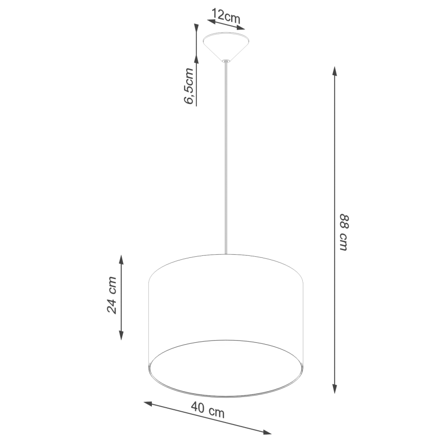 Κρεμαστό φωτιστικό οροφής NOVA 1xE27/15W/230V διάμετρος 40 cm λευκό