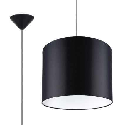Κρεμαστό φωτιστικό οροφής NOVA 1xE27/15W/230V διάμετρος 30 cm μαύρο