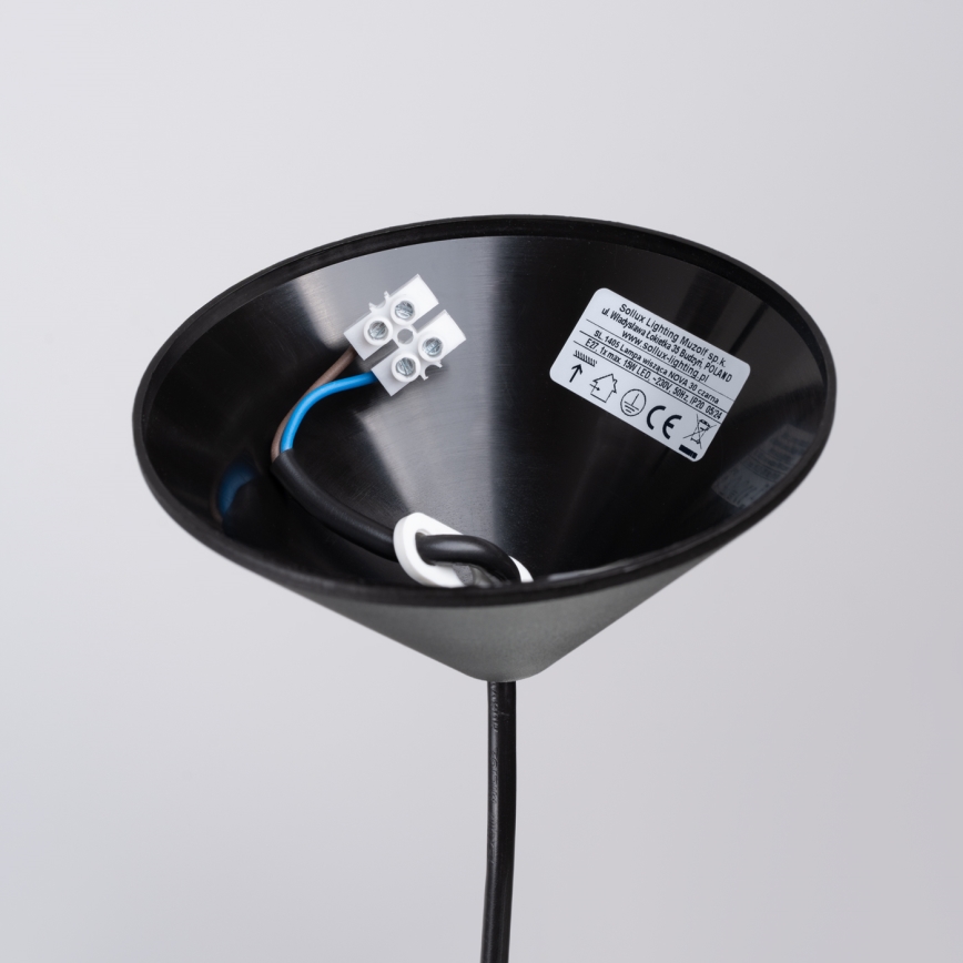Κρεμαστό φωτιστικό οροφής NOVA 1xE27/15W/230V διάμετρος 30 cm μαύρο