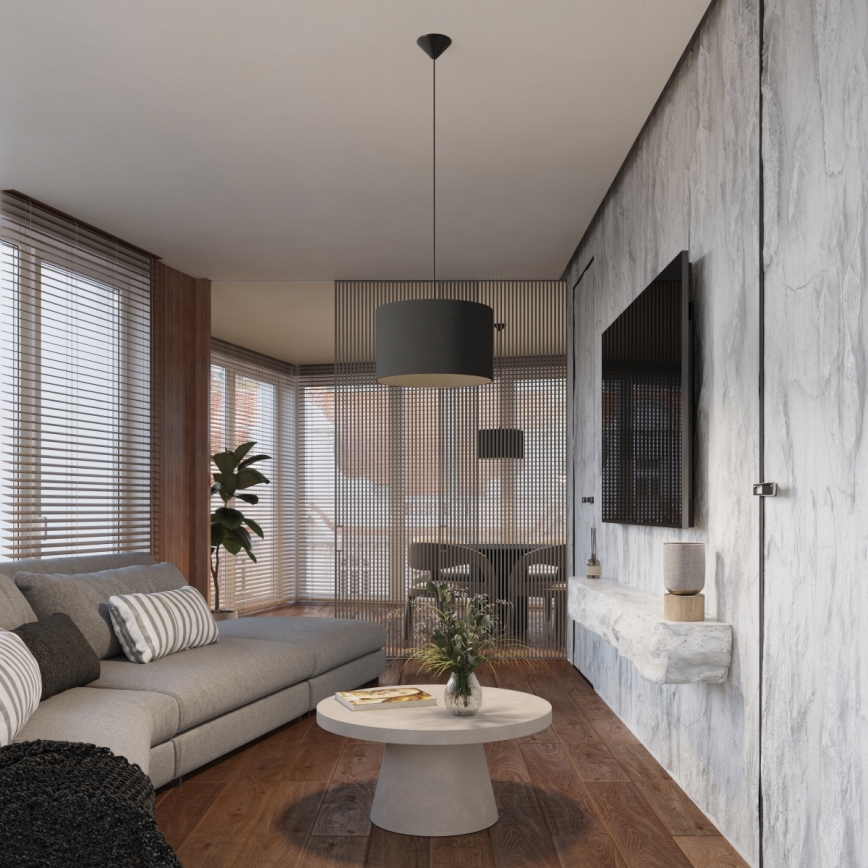 Κρεμαστό φωτιστικό οροφής NOVA 1xE27/15W/230V διάμετρος 40 cm μαύρο