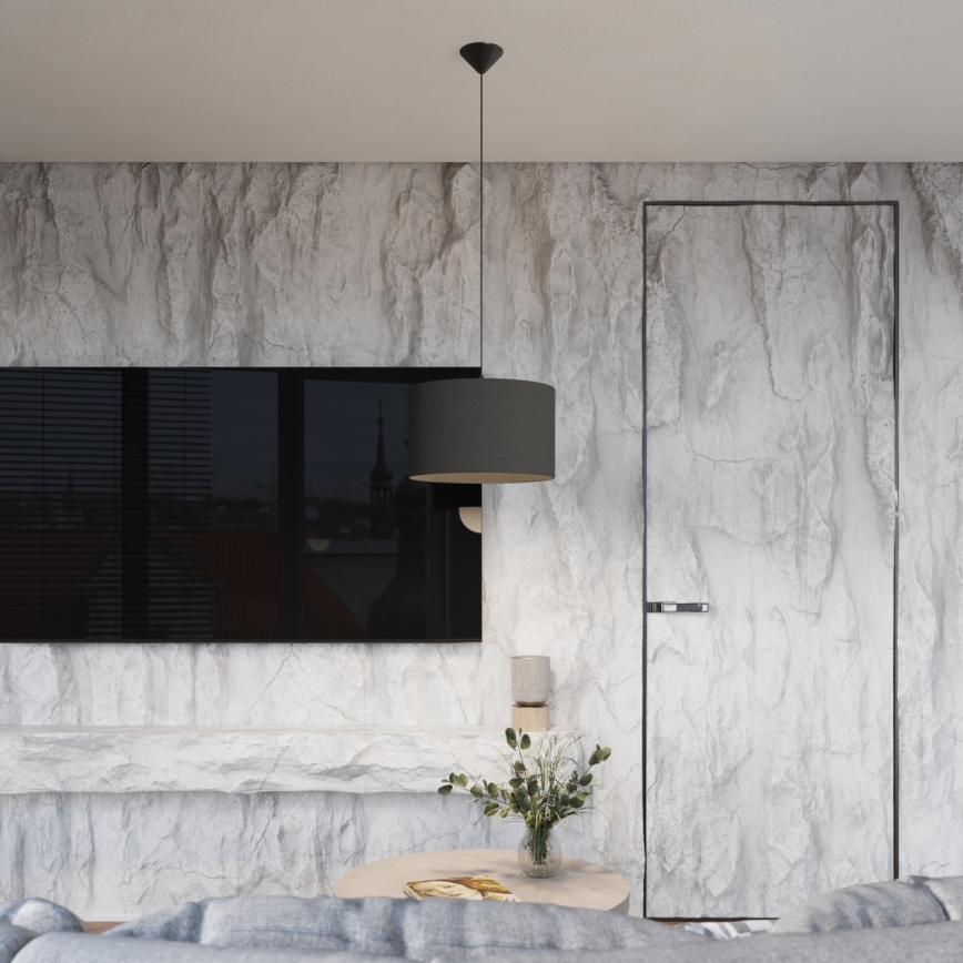 Κρεμαστό φωτιστικό οροφής NOVA 1xE27/15W/230V διάμετρος 40 cm μαύρο