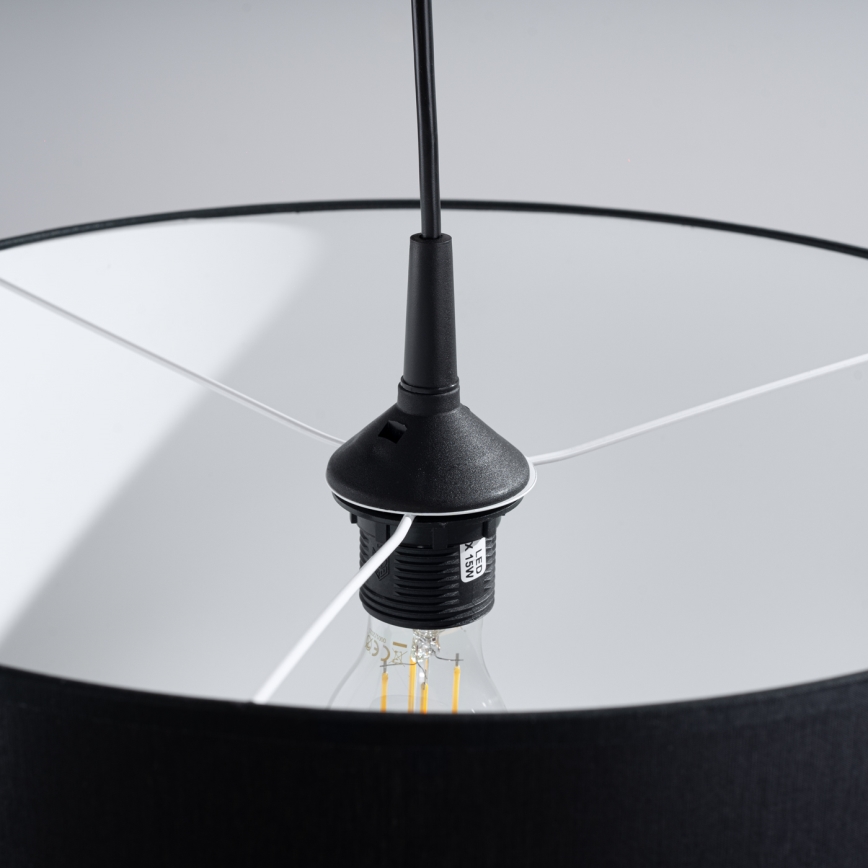 Κρεμαστό φωτιστικό οροφής NOVA 1xE27/15W/230V διάμετρος 40 cm μαύρο