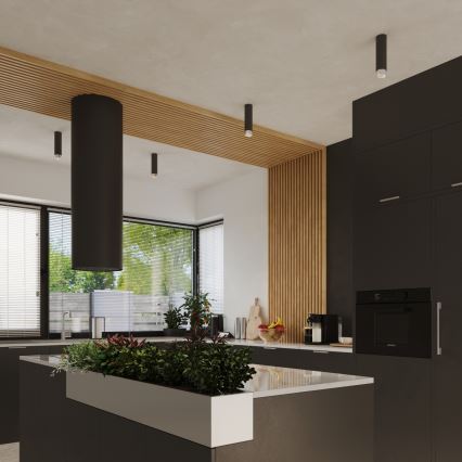 Φωτιστικό σποτ NERO 1xGU10/10W/230V 12,5 cm μαύρο/γυαλιστερό χρώμιο