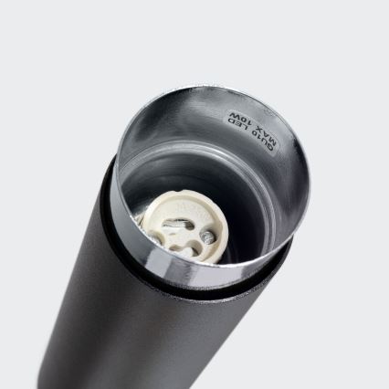 Φωτιστικό σποτ NERO 1xGU10/10W/230V 12,5 cm μαύρο/γυαλιστερό χρώμιο