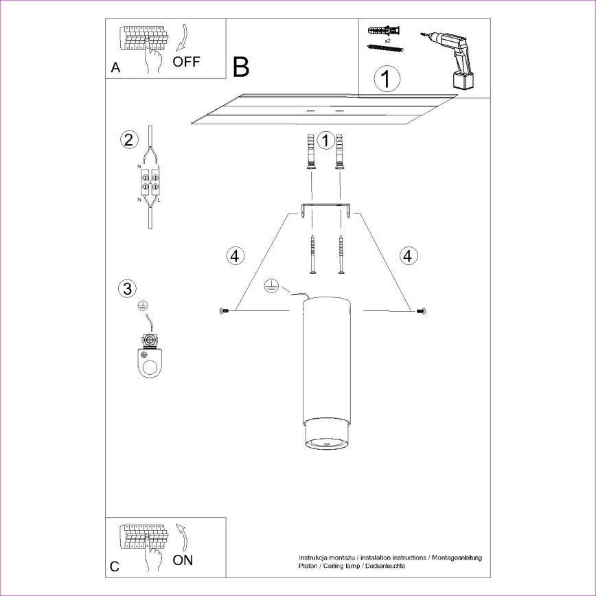 Φωτιστικό σποτ NERO 1xGU10/10W/230V 22,5 cm μαύρο/γυαλιστερό χρώμιο