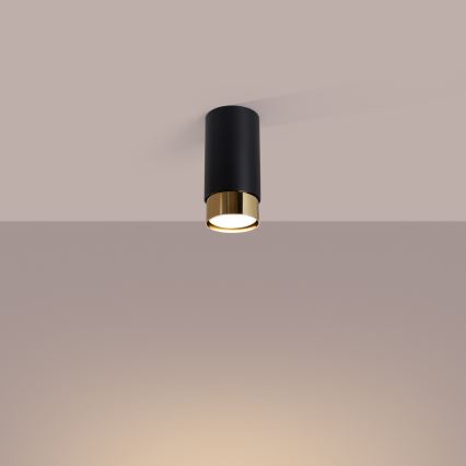 Φωτιστικό σποτ NERO 1xGU10/10W/230V 12,5 cm μαύρο/χρυσό