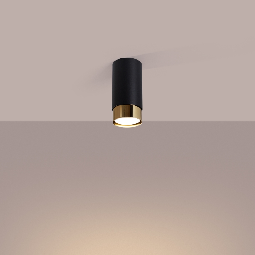 Φωτιστικό σποτ NERO 1xGU10/10W/230V 12,5 cm μαύρο/χρυσό