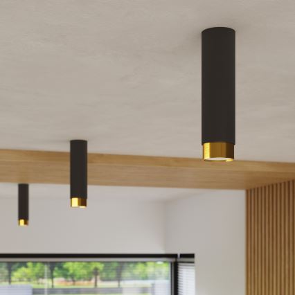 Φωτιστικό σποτ NERO 1xGU10/10W/230V 12,5 cm μαύρο/χρυσό