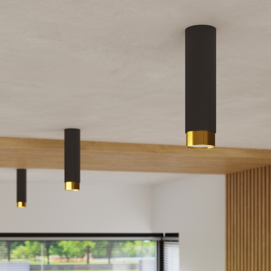 Φωτιστικό σποτ NERO 1xGU10/10W/230V 12,5 cm μαύρο/χρυσό