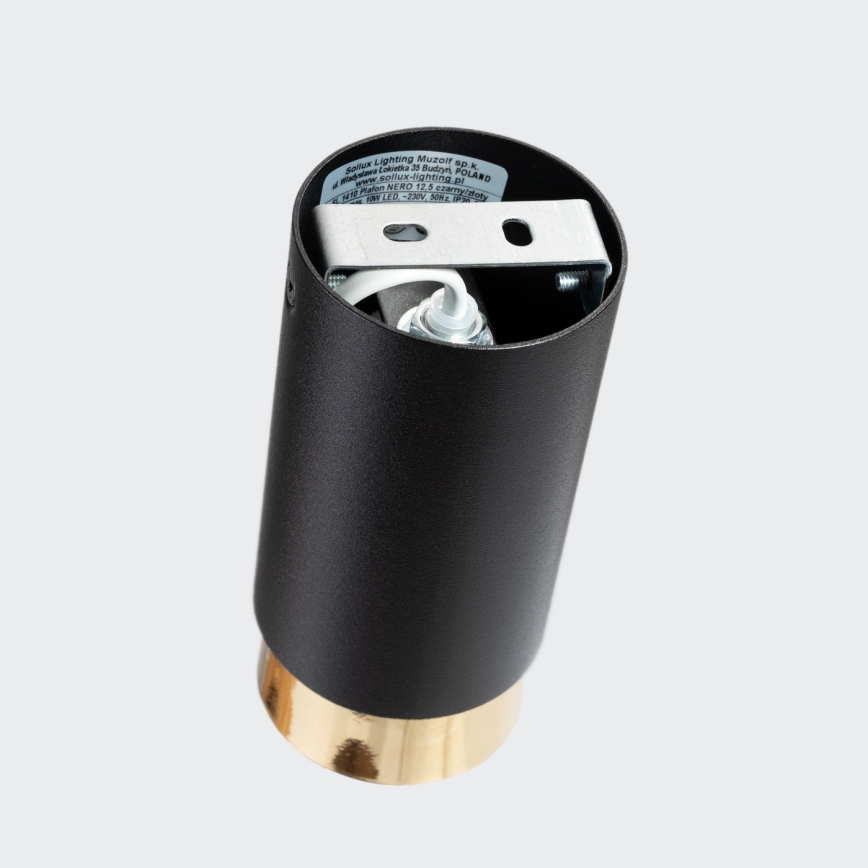 Φωτιστικό σποτ NERO 1xGU10/10W/230V 12,5 cm μαύρο/χρυσό
