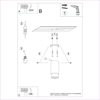 Φωτιστικό σποτ NERO 1xGU10/10W/230V 12,5 cm μαύρο/χρυσό
