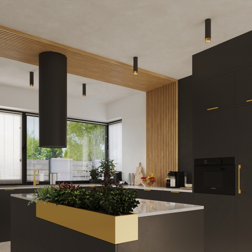 Φωτιστικό σποτ NERO 1xGU10/10W/230V 22,5 cm μαύρο/χρυσό