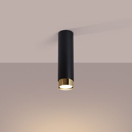 Φωτιστικό σποτ NERO 1xGU10/10W/230V 22,5 cm μαύρο/χρυσό