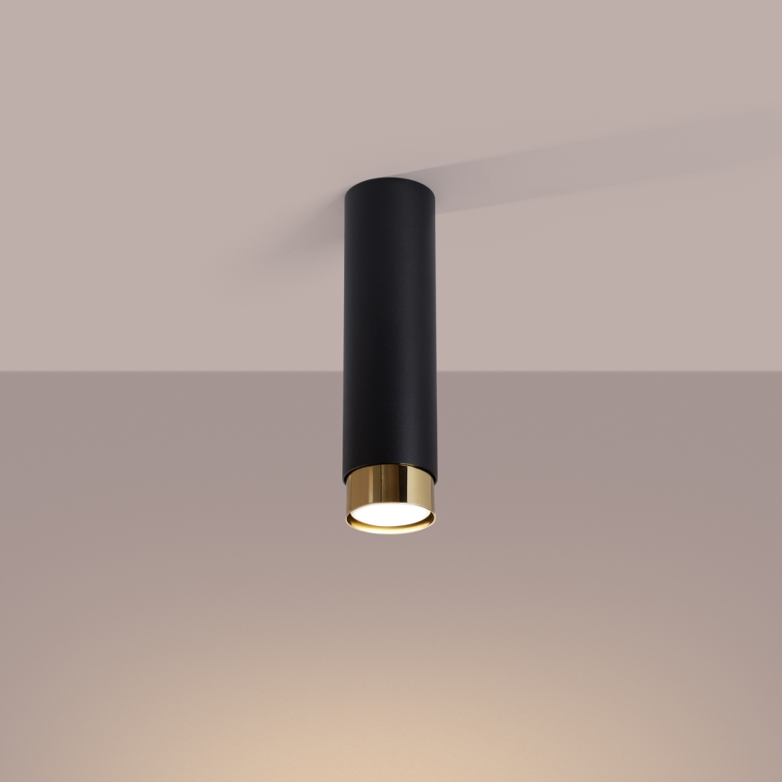 Φωτιστικό σποτ NERO 1xGU10/10W/230V 22,5 cm μαύρο/χρυσό