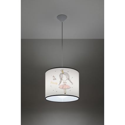 Παιδικό κρεμαστό φωτιστικό οροφής PRINCESS 1xE27/15W/230V διάμετρος 30 cm πριγκίπισσα