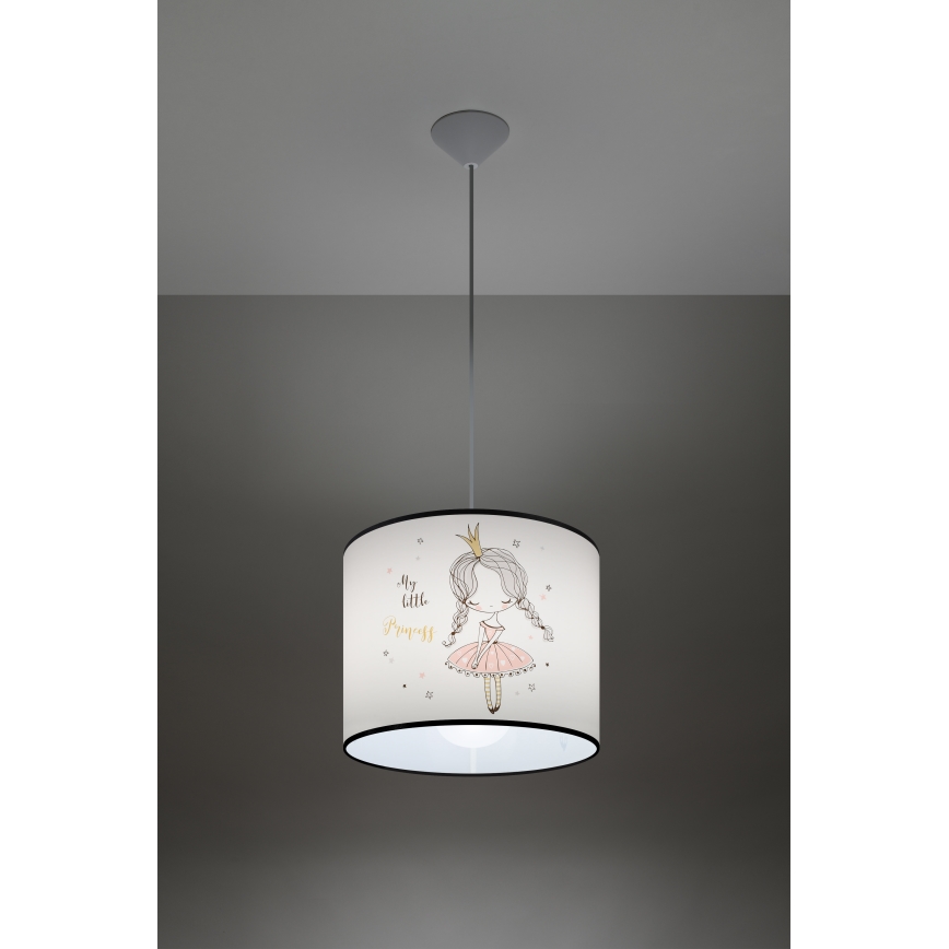 Παιδικό κρεμαστό φωτιστικό οροφής PRINCESS 1xE27/15W/230V διάμετρος 30 cm πριγκίπισσα