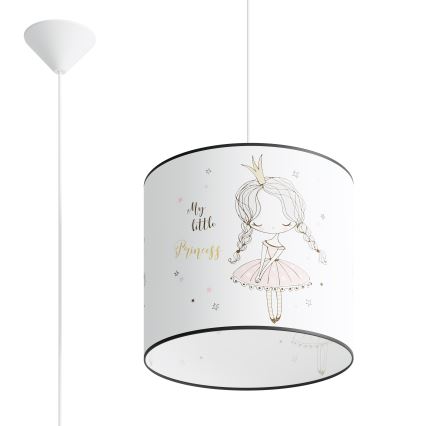 Παιδικό κρεμαστό φωτιστικό οροφής PRINCESS 1xE27/15W/230V διάμετρος 30 cm πριγκίπισσα