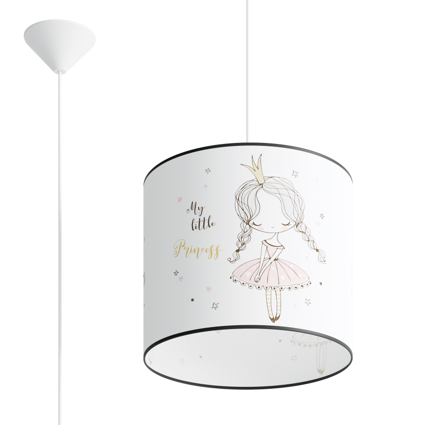 Παιδικό κρεμαστό φωτιστικό οροφής PRINCESS 1xE27/15W/230V διάμετρος 30 cm πριγκίπισσα