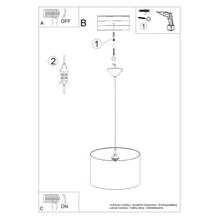 Παιδικό κρεμαστό φωτιστικό οροφής PRINCESS 1xE27/15W/230V διάμετρος 40 cm πριγκίπισσα