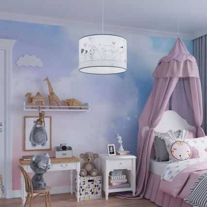 Παιδικό κρεμαστό φωτιστικό οροφής CAT 1xE27/15W/230V διάμετρος 30 cm γάτα