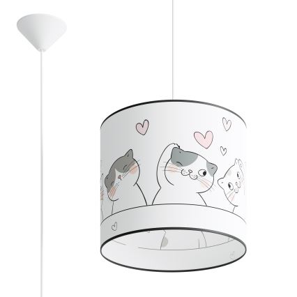 Παιδικό κρεμαστό φωτιστικό οροφής CAT 1xE27/15W/230V διάμετρος 30 cm γάτα