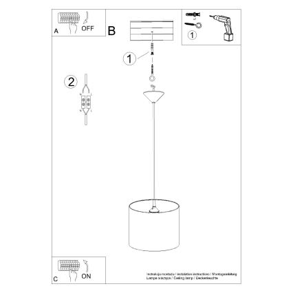 Παιδικό κρεμαστό φωτιστικό οροφής CAT 1xE27/15W/230V διάμετρος 30 cm γάτα